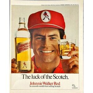 Johnnie Walker Red "The Luck of the Scotch" Vintage Print Ad 1970